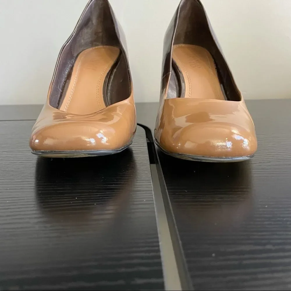 Franco Sarto Dublin Ombré Caramel to Rich Brown Leather Pump, 10 - Picture 11 of 14